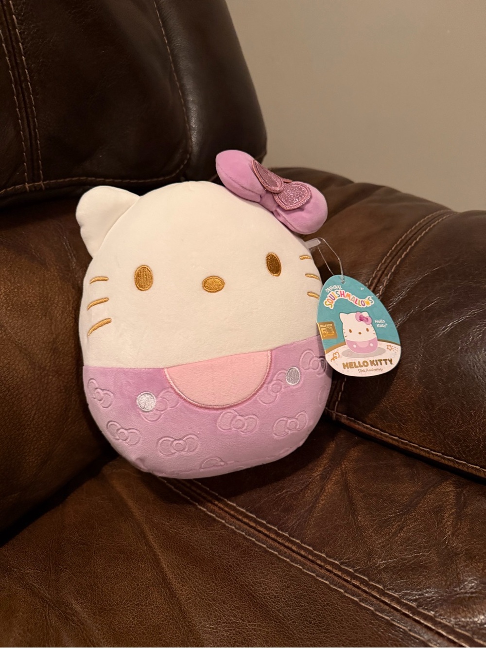 Hello Kitty White & Light Pink Plush Toy with Bow
